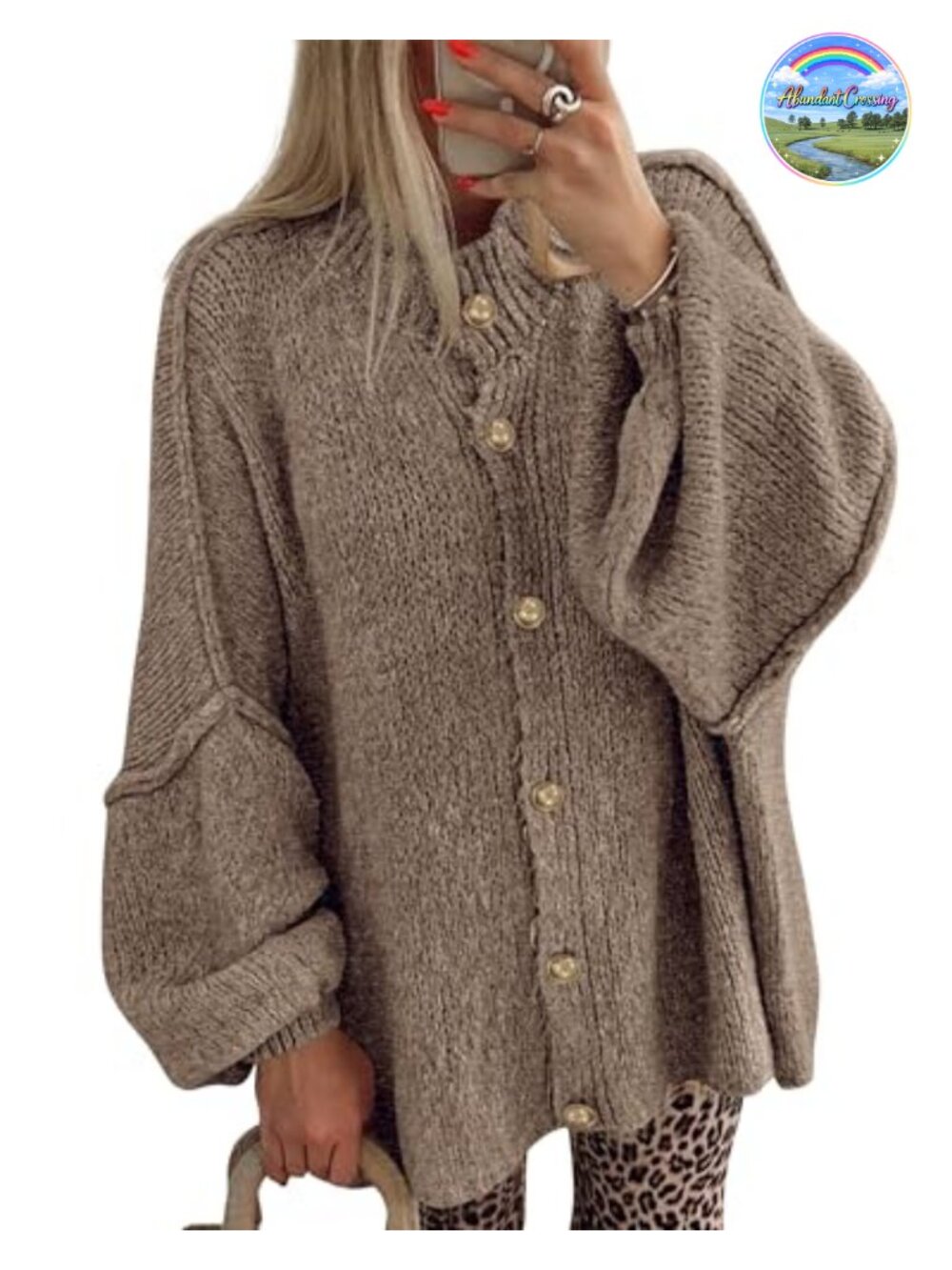 Oversized Button Down Cardigan Women Loose Fit Fall Winter Sweater